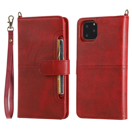 For iPhone 11 Pro Max Multifunctional Detachable Magnetic Horizontal Flip Leather Case with Card Slots & Holder & Wallet & Photo Frame(Red) - iPhone 11 Pro Max Cases by buy2fix | Online Shopping UK | buy2fix