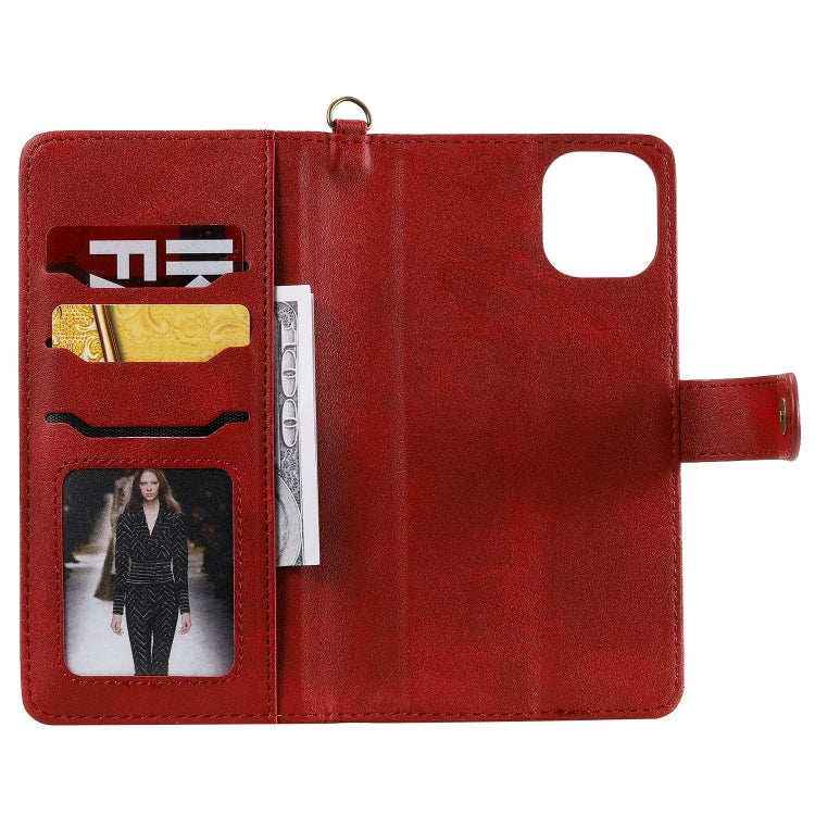 For iPhone 11 Pro Max Multifunctional Detachable Magnetic Horizontal Flip Leather Case with Card Slots & Holder & Wallet & Photo Frame(Red) - iPhone 11 Pro Max Cases by buy2fix | Online Shopping UK | buy2fix