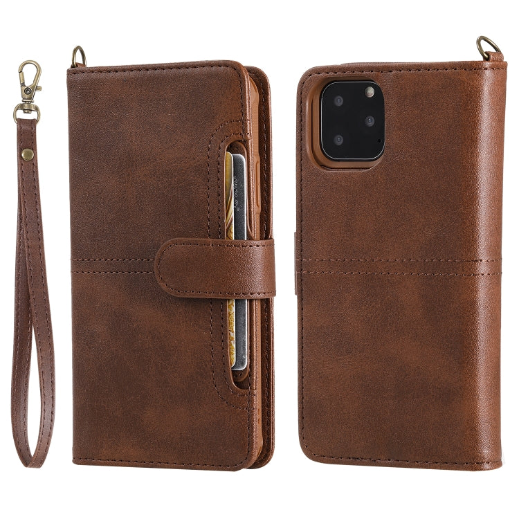 For iPhone 11 Pro Max Multifunctional Detachable Magnetic Horizontal Flip Leather Case with Card Slots & Holder & Wallet & Photo Frame(Coffee) - iPhone 11 Pro Max Cases by buy2fix | Online Shopping UK | buy2fix