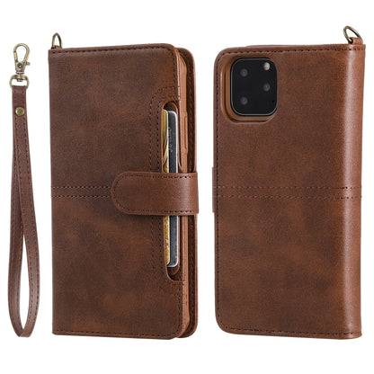 For iPhone 11 Pro Max Multifunctional Detachable Magnetic Horizontal Flip Leather Case with Card Slots & Holder & Wallet & Photo Frame(Coffee) - iPhone 11 Pro Max Cases by buy2fix | Online Shopping UK | buy2fix