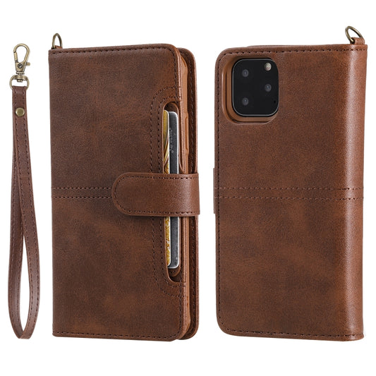 For iPhone 11 Pro Max Multifunctional Detachable Magnetic Horizontal Flip Leather Case with Card Slots & Holder & Wallet & Photo Frame(Coffee) - iPhone 11 Pro Max Cases by buy2fix | Online Shopping UK | buy2fix