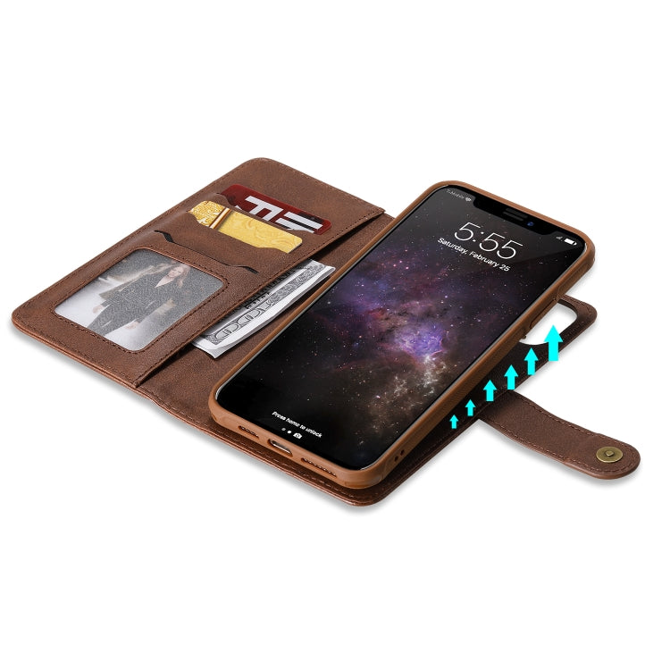 For iPhone 11 Pro Max Multifunctional Detachable Magnetic Horizontal Flip Leather Case with Card Slots & Holder & Wallet & Photo Frame(Coffee) - iPhone 11 Pro Max Cases by buy2fix | Online Shopping UK | buy2fix