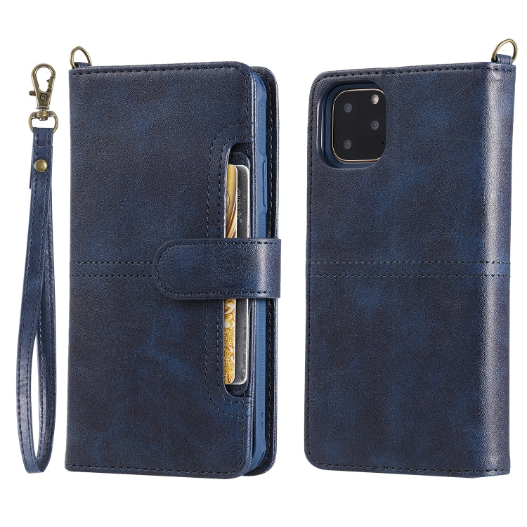 For iPhone 11 Pro Max Multifunctional Detachable Magnetic Horizontal Flip Leather Case with Card Slots & Holder & Wallet & Photo Frame(Blue) - iPhone 11 Pro Max Cases by buy2fix | Online Shopping UK | buy2fix