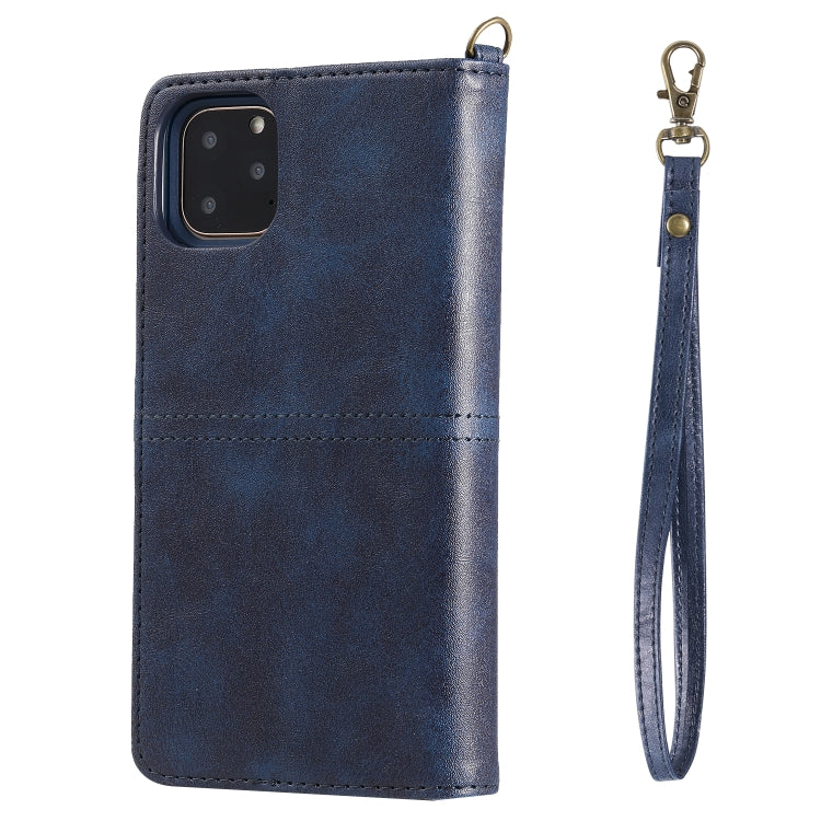For iPhone 11 Pro Max Multifunctional Detachable Magnetic Horizontal Flip Leather Case with Card Slots & Holder & Wallet & Photo Frame(Blue) - iPhone 11 Pro Max Cases by buy2fix | Online Shopping UK | buy2fix