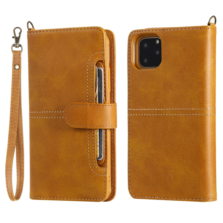 For iPhone 11 Pro Max Multifunctional Detachable Magnetic Horizontal Flip Leather Case with Card Slots & Holder & Wallet & Photo Frame(Brown) - iPhone 11 Pro Max Cases by buy2fix | Online Shopping UK | buy2fix