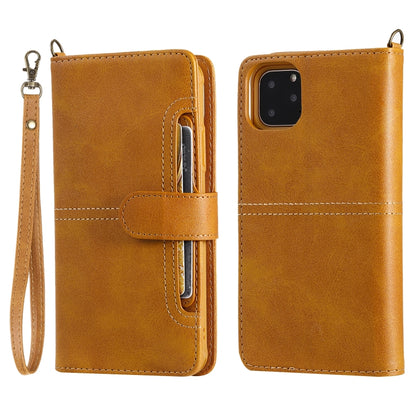 For iPhone 11 Pro Max Multifunctional Detachable Magnetic Horizontal Flip Leather Case with Card Slots & Holder & Wallet & Photo Frame(Brown) - iPhone 11 Pro Max Cases by buy2fix | Online Shopping UK | buy2fix
