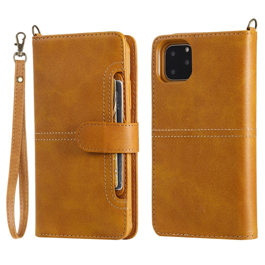 For iPhone 11 Pro Max Multifunctional Detachable Magnetic Horizontal Flip Leather Case with Card Slots & Holder & Wallet & Photo Frame(Brown) - iPhone 11 Pro Max Cases by buy2fix | Online Shopping UK | buy2fix