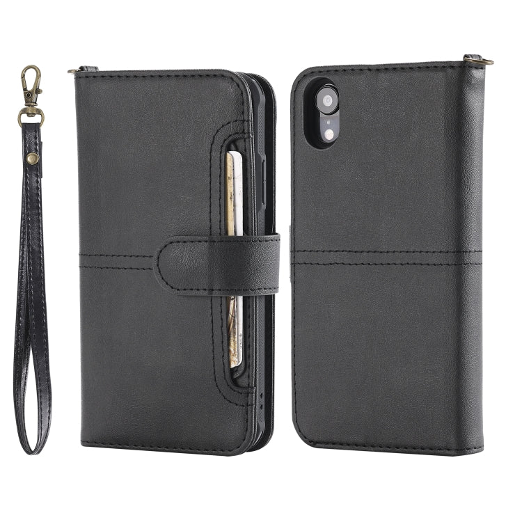 For iPhone XR Multifunctional Detachable Magnetic Horizontal Flip Leather Case with Card Slots & Holder & Wallet & Photo Frame(Black) - More iPhone Cases by buy2fix | Online Shopping UK | buy2fix