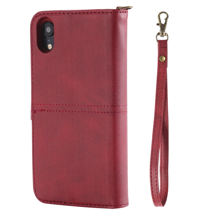 For iPhone XR Multifunctional Detachable Magnetic Horizontal Flip Leather Case with Card Slots & Holder & Wallet & Photo Frame(Red) - More iPhone Cases by buy2fix | Online Shopping UK | buy2fix
