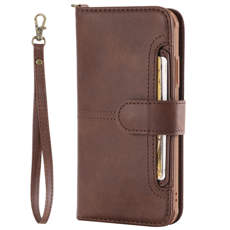 For iPhone XR Multifunctional Detachable Magnetic Horizontal Flip Leather Case with Card Slots & Holder & Wallet & Photo Frame(Coffee) - More iPhone Cases by buy2fix | Online Shopping UK | buy2fix