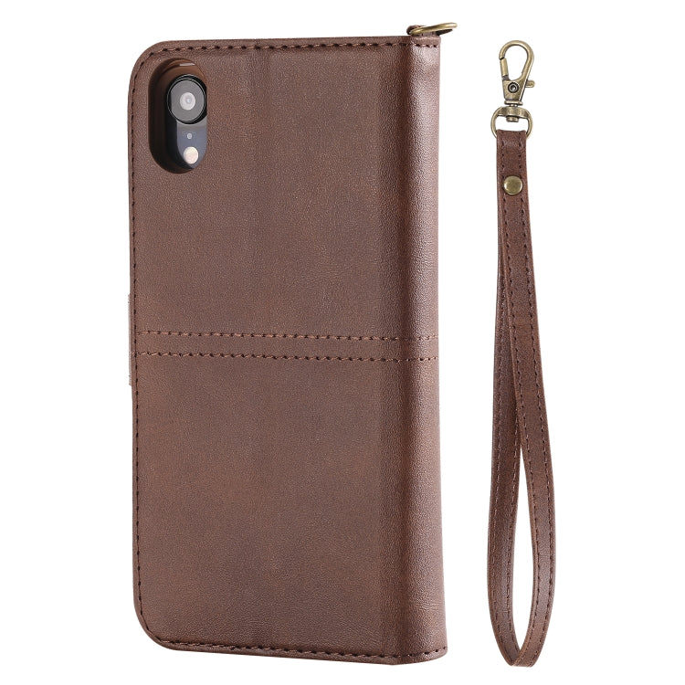 For iPhone XR Multifunctional Detachable Magnetic Horizontal Flip Leather Case with Card Slots & Holder & Wallet & Photo Frame(Coffee) - More iPhone Cases by buy2fix | Online Shopping UK | buy2fix