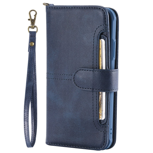 For iPhone XR Multifunctional Detachable Magnetic Horizontal Flip Leather Case with Card Slots & Holder & Wallet & Photo Frame(Blue) - More iPhone Cases by buy2fix | Online Shopping UK | buy2fix