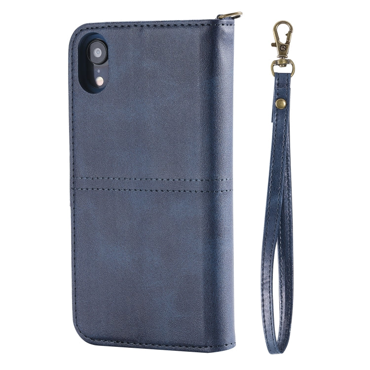 For iPhone XR Multifunctional Detachable Magnetic Horizontal Flip Leather Case with Card Slots & Holder & Wallet & Photo Frame(Blue) - More iPhone Cases by buy2fix | Online Shopping UK | buy2fix