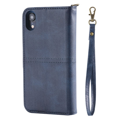 For iPhone XR Multifunctional Detachable Magnetic Horizontal Flip Leather Case with Card Slots & Holder & Wallet & Photo Frame(Blue) - More iPhone Cases by buy2fix | Online Shopping UK | buy2fix