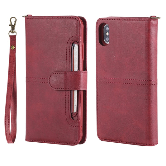 For iPhone XS Max Multifunctional Detachable Magnetic Horizontal Flip Leather Case with Card Slots & Holder & Wallet & Photo Frame(Red) - More iPhone Cases by buy2fix | Online Shopping UK | buy2fix
