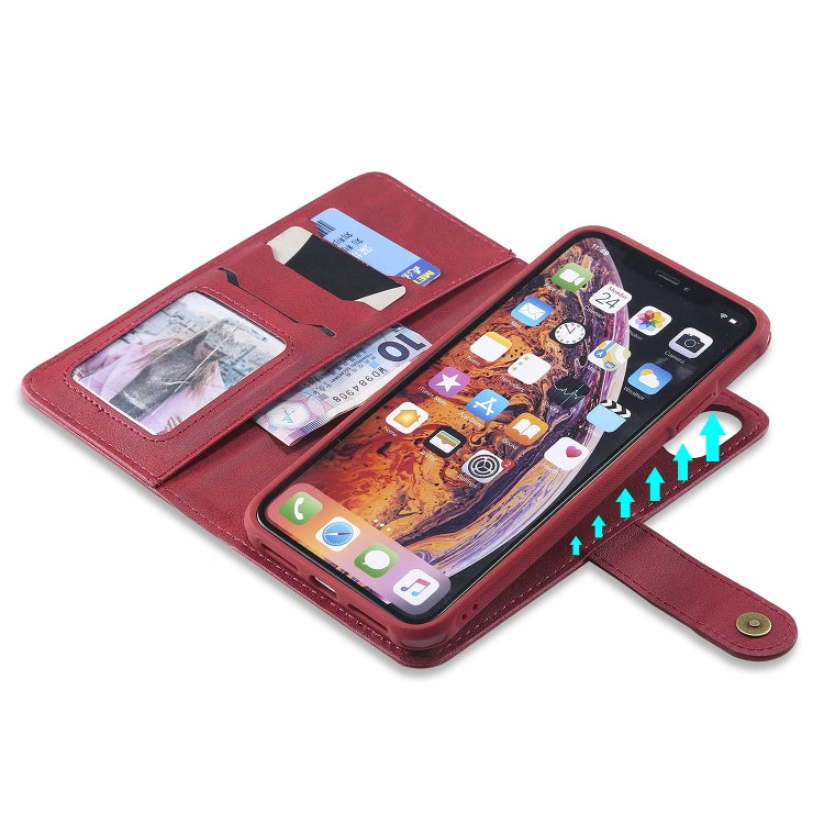 For iPhone XS Max Multifunctional Detachable Magnetic Horizontal Flip Leather Case with Card Slots & Holder & Wallet & Photo Frame(Red) - More iPhone Cases by buy2fix | Online Shopping UK | buy2fix