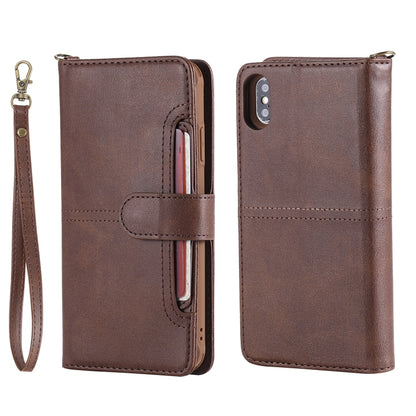 For iPhone XS Max Multifunctional Detachable Magnetic Horizontal Flip Leather Case with Card Slots & Holder & Wallet & Photo Frame(Coffee) - More iPhone Cases by buy2fix | Online Shopping UK | buy2fix