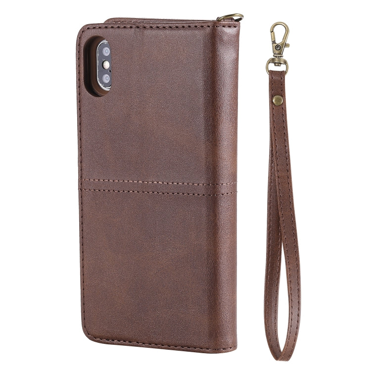 For iPhone XS Max Multifunctional Detachable Magnetic Horizontal Flip Leather Case with Card Slots & Holder & Wallet & Photo Frame(Coffee) - More iPhone Cases by buy2fix | Online Shopping UK | buy2fix