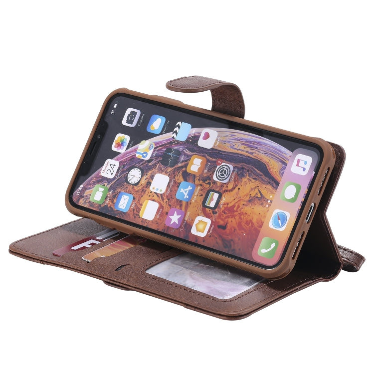 For iPhone XS Max Multifunctional Detachable Magnetic Horizontal Flip Leather Case with Card Slots & Holder & Wallet & Photo Frame(Coffee) - More iPhone Cases by buy2fix | Online Shopping UK | buy2fix