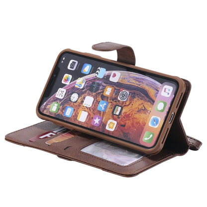 For iPhone XS Max Multifunctional Detachable Magnetic Horizontal Flip Leather Case with Card Slots & Holder & Wallet & Photo Frame(Coffee) - More iPhone Cases by buy2fix | Online Shopping UK | buy2fix