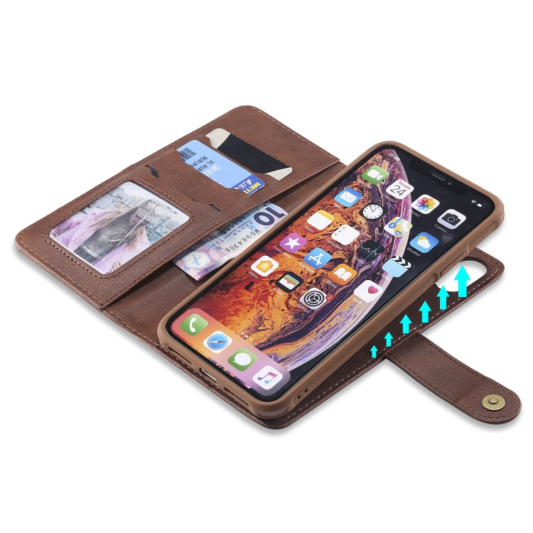 For iPhone XS Max Multifunctional Detachable Magnetic Horizontal Flip Leather Case with Card Slots & Holder & Wallet & Photo Frame(Coffee) - More iPhone Cases by buy2fix | Online Shopping UK | buy2fix