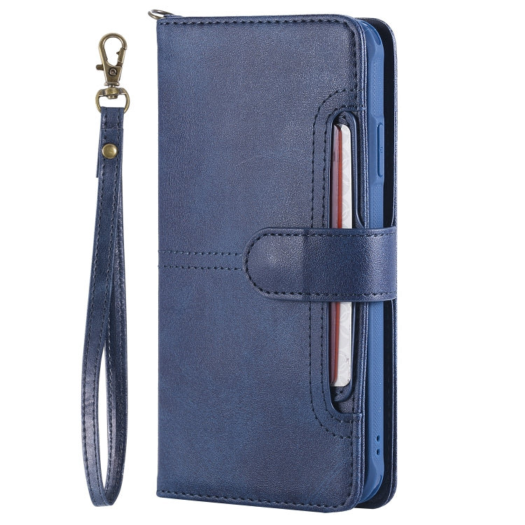 For iPhone XS Max Multifunctional Detachable Magnetic Horizontal Flip Leather Case with Card Slots & Holder & Wallet & Photo Frame(Blue) - More iPhone Cases by buy2fix | Online Shopping UK | buy2fix