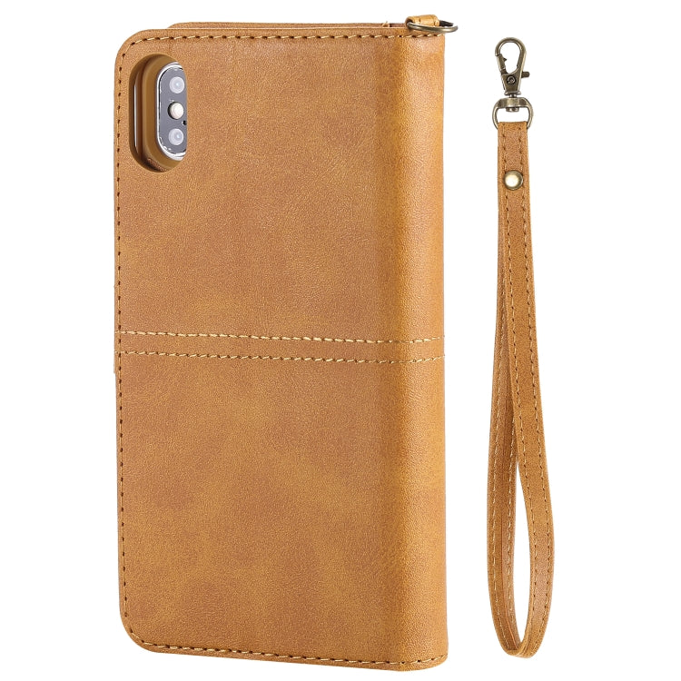 For iPhone XS Max Multifunctional Detachable Magnetic Horizontal Flip Leather Case with Card Slots & Holder & Wallet & Photo Frame(Brown) - More iPhone Cases by buy2fix | Online Shopping UK | buy2fix