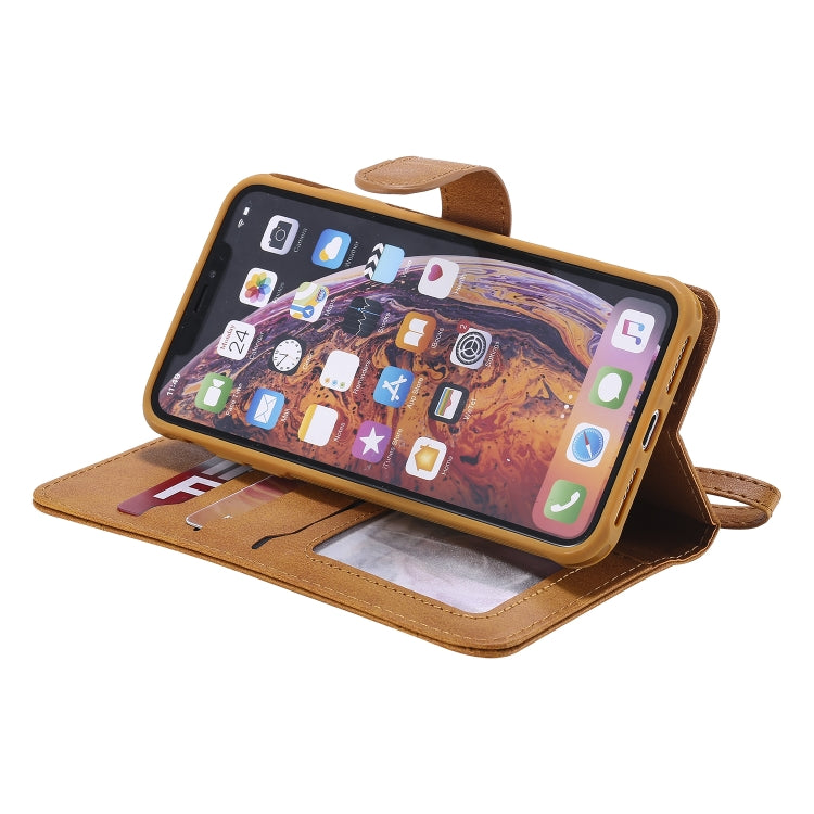 For iPhone XS Max Multifunctional Detachable Magnetic Horizontal Flip Leather Case with Card Slots & Holder & Wallet & Photo Frame(Brown) - More iPhone Cases by buy2fix | Online Shopping UK | buy2fix