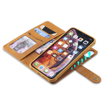 For iPhone XS Max Multifunctional Detachable Magnetic Horizontal Flip Leather Case with Card Slots & Holder & Wallet & Photo Frame(Brown) - More iPhone Cases by buy2fix | Online Shopping UK | buy2fix