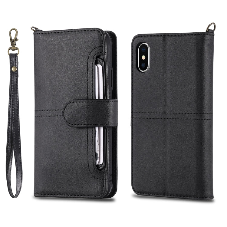 For iPhone X / XS Multifunctional Detachable Magnetic Horizontal Flip Leather Case with Card Slots & Holder & Wallet & Photo Frame(Black) - More iPhone Cases by buy2fix | Online Shopping UK | buy2fix