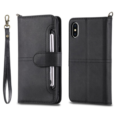 For iPhone X / XS Multifunctional Detachable Magnetic Horizontal Flip Leather Case with Card Slots & Holder & Wallet & Photo Frame(Black) - More iPhone Cases by buy2fix | Online Shopping UK | buy2fix