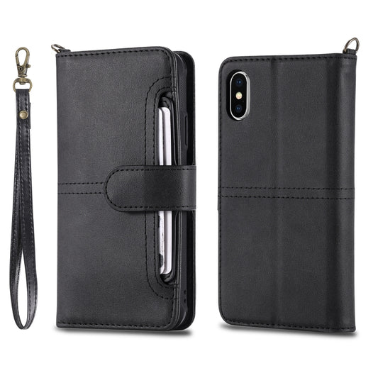 For iPhone X / XS Multifunctional Detachable Magnetic Horizontal Flip Leather Case with Card Slots & Holder & Wallet & Photo Frame(Black) - More iPhone Cases by buy2fix | Online Shopping UK | buy2fix