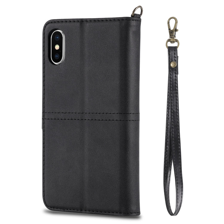 For iPhone X / XS Multifunctional Detachable Magnetic Horizontal Flip Leather Case with Card Slots & Holder & Wallet & Photo Frame(Black) - More iPhone Cases by buy2fix | Online Shopping UK | buy2fix