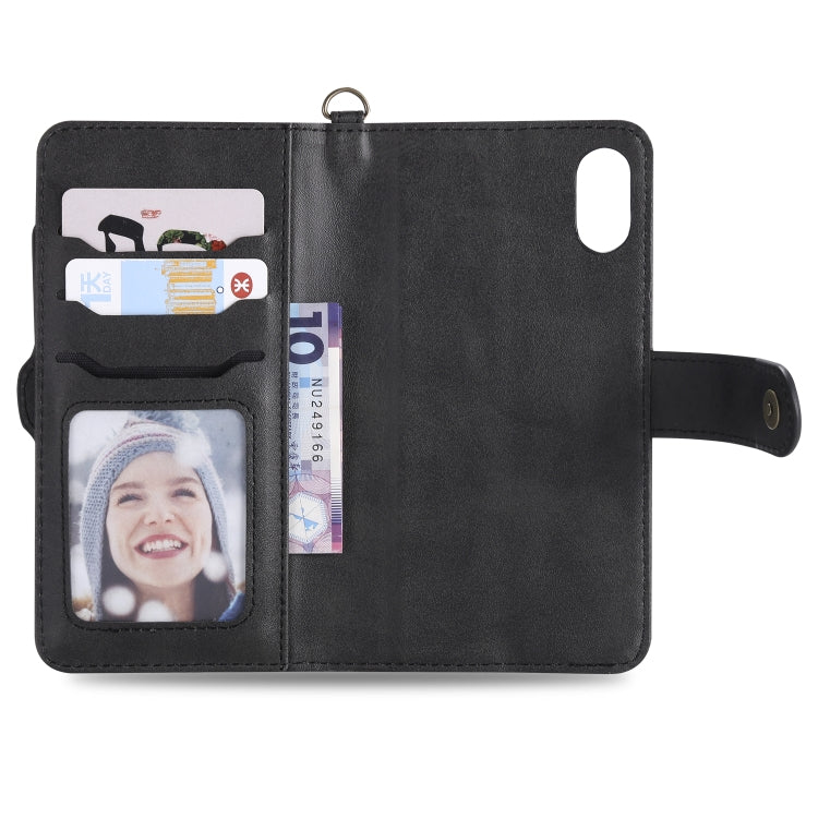 For iPhone X / XS Multifunctional Detachable Magnetic Horizontal Flip Leather Case with Card Slots & Holder & Wallet & Photo Frame(Black) - More iPhone Cases by buy2fix | Online Shopping UK | buy2fix