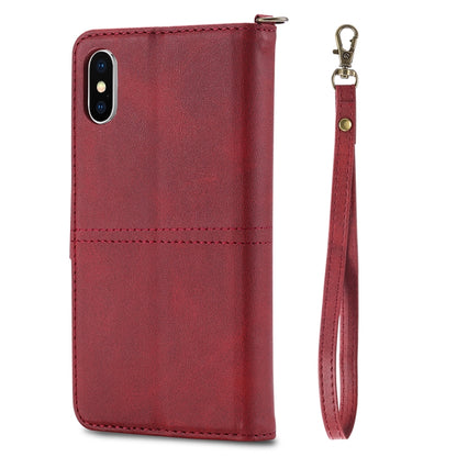 For iPhone X / XS Multifunctional Detachable Magnetic Horizontal Flip Leather Case with Card Slots & Holder & Wallet & Photo Frame(Red) - More iPhone Cases by buy2fix | Online Shopping UK | buy2fix