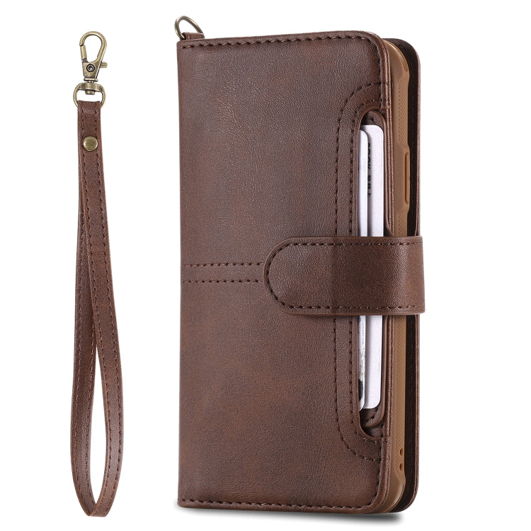 For iPhone X / XS Multifunctional Detachable Magnetic Horizontal Flip Leather Case with Card Slots & Holder & Wallet & Photo Frame(Coffee) - More iPhone Cases by buy2fix | Online Shopping UK | buy2fix