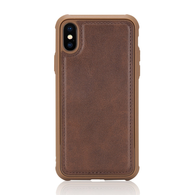 For iPhone X / XS Multifunctional Detachable Magnetic Horizontal Flip Leather Case with Card Slots & Holder & Wallet & Photo Frame(Coffee) - More iPhone Cases by buy2fix | Online Shopping UK | buy2fix