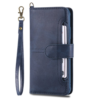 For iPhone X / XS Multifunctional Detachable Magnetic Horizontal Flip Leather Case with Card Slots & Holder & Wallet & Photo Frame(Blue) - More iPhone Cases by buy2fix | Online Shopping UK | buy2fix