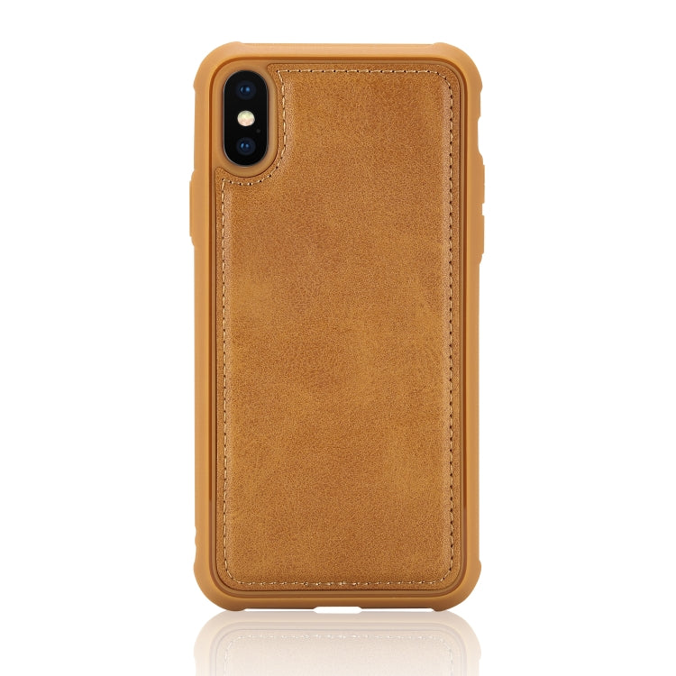 For iPhone X / XS Multifunctional Detachable Magnetic Horizontal Flip Leather Case with Card Slots & Holder & Wallet & Photo Frame(Brown) - More iPhone Cases by buy2fix | Online Shopping UK | buy2fix