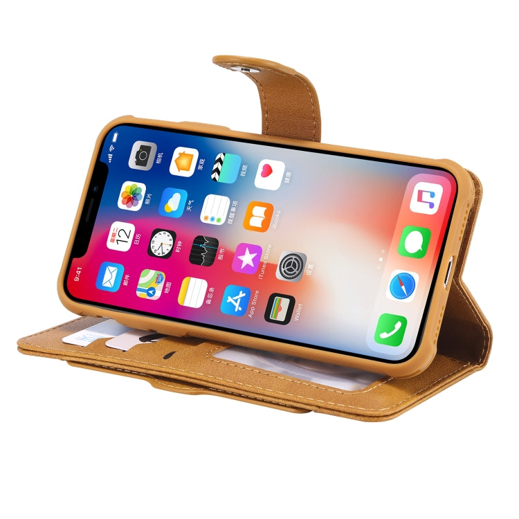 For iPhone X / XS Multifunctional Detachable Magnetic Horizontal Flip Leather Case with Card Slots & Holder & Wallet & Photo Frame(Brown) - More iPhone Cases by buy2fix | Online Shopping UK | buy2fix