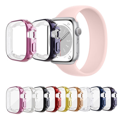 For Apple Watch 8 / 7 41mm All-inclusive Plating TPU Shockproof Case(Transparent) - Watch Cases by buy2fix | Online Shopping UK | buy2fix