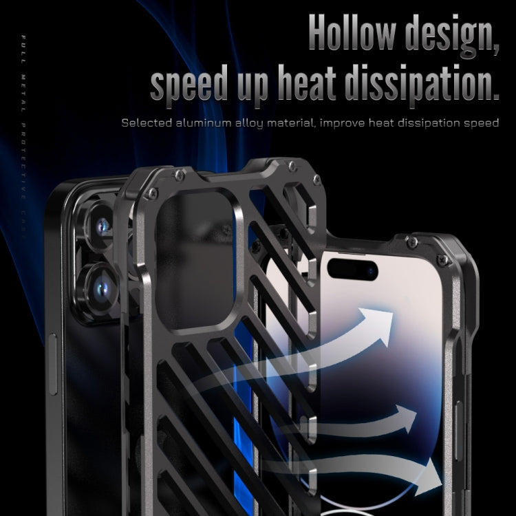 For iPhone 14 Pro R-JUST Breathable Armor Phone Case(Silver Grey) - iPhone 14 Pro Cases by R-JUST | Online Shopping UK | buy2fix