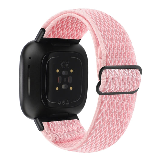 For Fitbit Versa 4 / Sense 2 Universal Wave Nylon Watch Band(Pink) by buy2fix