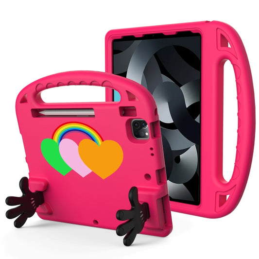 For iPad Air 2022/ 2020 10.9 Love Small Palm Holder EVA Tablet Case(Rose Red) - iPad Air (2022) / (2020) 10.9 Cases by buy2fix | Online Shopping UK | buy2fix