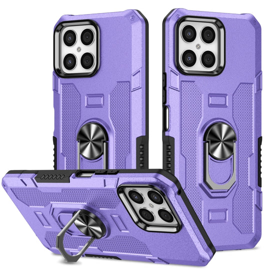 For Honor X8 Ring Holder Armor Hybrid Phone Case(Purple)