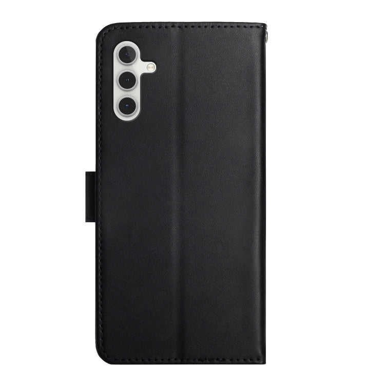 For Samsung Galaxy A04s Genuine Leather Fingerprint-proof Flip Phone Case(Black) - Galaxy Phone Cases by buy2fix | Online Shopping UK | buy2fix