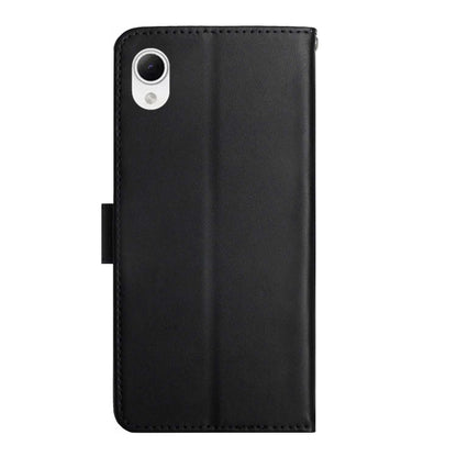 For Samsung Galaxy A23 5G JP Version Genuine Leather Fingerprint-proof Flip Phone Case(Black) - Galaxy Phone Cases by buy2fix | Online Shopping UK | buy2fix