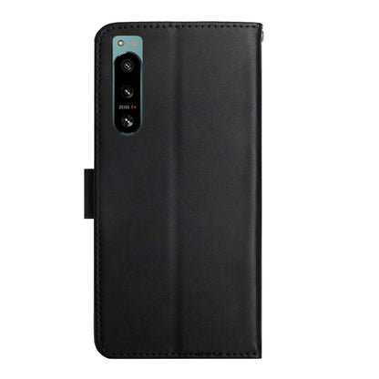 For Sony Xperia 5 IV Genuine Leather Fingerprint-proof Flip Phone Case(Black) - Sony Cases by buy2fix | Online Shopping UK | buy2fix