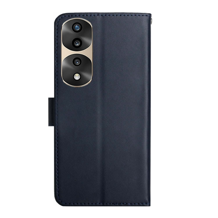 For Honor 70 Pro/70 Pro+ Genuine Leather Fingerprint-proof Flip Phone Case(Blue) - Honor Cases by buy2fix | Online Shopping UK | buy2fix