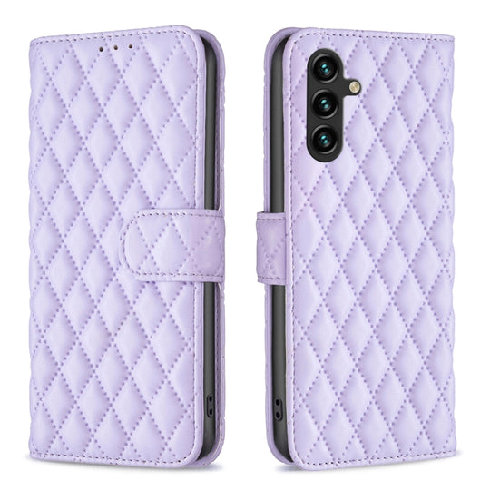 For Samsung Galaxy A14 5G Diamond Lattice Wallet Leather Flip Phone Case(Purple)
